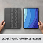 Logitech Combo Touch - Étui-clavier rétroéclairé pour Apple iPad Pro 12,9 po (5e génération) - Gris Oxford-Technologie SMART CONNECTOR : profitez d'une alimentation et d'un couplage instantanés avec l'étui clavier Combo Touch. Ne vous souciez plus de la recharge, l'alimentation provient de votre iPad Pro