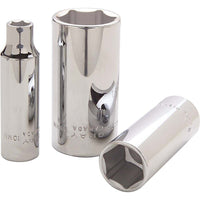 Gray Tools – Douille profonde, 12 pans, à prise 21 mm x 1/2 po, fini chromé satiné-Taille : 21 mm