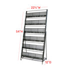 FuTECH - Porte-brochures à 6 pochettes - 22,75 l x 54 H - Noir-22.75 l x 54 H po