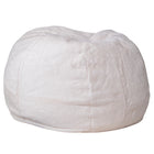 Flash Furniture - Petit fauteuil poire velu blanc pour enfants-Fauteuil poire taille enfant
