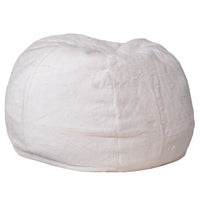 Flash Furniture - Petit fauteuil poire velu blanc pour enfants-Fauteuil poire taille enfant