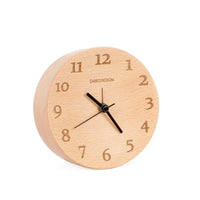 Decent Living Horloge murale en bois - Visage de chiffre - D120-Belle horloge en bois avec un matériau en bois naturel massif
