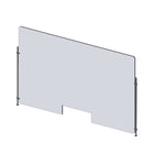 Mark Maker Rod Sneeze Guard - Acrylique transparent 1/4"-panneau de 47,5"Lx31,5"H- ensemble de tiges de 24"H - passage de 4"x12"-Distanciation sociale optimale entre deux groupes de personnes