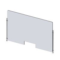 Mark Maker Rod Sneeze Guard - Acrylique transparent 1/4"-panneau de 47,5"Lx31,5"H- ensemble de tiges de 24"H - passage de 4"x12"-Distanciation sociale optimale entre deux groupes de personnes