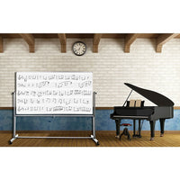 Luxor – Tableau blanc de musique à double face, mobile, 72 po x 48 po (MB7248MM)-Élimine l'ennui d'avoir à redessiner les portées ; les lignes de portée sont imprimées en permanence et résistantes aux rayons UV