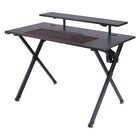 Emerge Bureau de jeu Vizon - 47 po, noir-Support à casque d’écoute et porte-gobelet comme articles d’appartenance pour ranger les accessoires