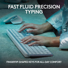 Logitech - MX Keys S Clavier sans fil - Gris pâle-Touches de commutation faciles pour connecter jusqu'à trois appareils et basculer facilement entre eux