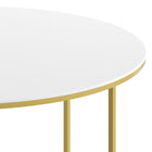 Flash Furniture - Table à café blanche de la collection Hampstead avec cadre doré mat-Dessus rond