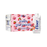 Flow - Eau de source alcaline à saveur de fraise et rose - 500 ml - paquet de 12-Eau de source alcaline