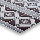 CTG Brands – Carreaux muraux autocollants à bordure motif diamant, 9,8 po x 12,4 po, gris, paq./6-Dimension parfaite : chaque feuillet de dosseret mesure 30,5cm L x 10,2cm H (12"L x 4"H) (couvre environ 0,37 mètre carré/4 pieds carrés par carton)