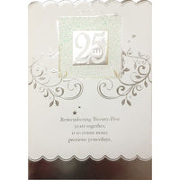 Rosedale – Cartes de souhaits et enveloppes « 25Th Anniversary » 5 1/2 x 8 po, 12/paquet (15000)-Imprimé sur du papier cartonné non couché de haute qualité