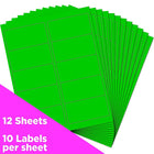 JAM Paper - Etiquettes d'adresse, 2 x 4, vert Néon, 3 paquets de 120 (354328017g)-Vert