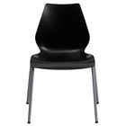 Flash Furniture - Chaise empilable noire de la série HERCULES d’une capacité de 770 lb avec soutien lombaire et cadre argenté-Ensemble de 5 chaises empilables polyvalentes