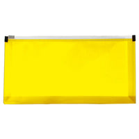JAM Paper Enveloppe de plastique de style livret à fermeture à glissière, no 10 (5 x 10 po), jaune, 12/paquet-Type de produit : Enveloppe latérale pour lettre
