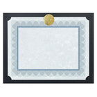 St. James – Porte-document de présentation pour cartes/certificat Elite Medallion, lin noir avec médaillon or, paq./25-Luxueux médaillon en or gaufré en relief