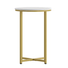 Flash Furniture - Table basse blanche de la collection Hampstead avec cadre doré mat-Style contemporain
