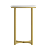 Flash Furniture - Table basse blanche de la collection Hampstead avec cadre doré mat-Style contemporain