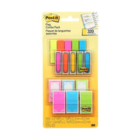 Post-it - Languettes de priorisation, paquet combiné, variés, paq./320-Couleurs variées