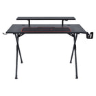 Emerge Bureau de jeu Vizon - 47 po, noir-Support surélevé pour moniteur avec 6 bandelettes d’éclairage à DEL de couleur