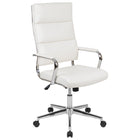 Flash Furniture Chaise De Bureau Pivotante Exécutive Leathersoft Panel-Blanc (BT20595H2WH)-Rembourrage LeatherSoft Blanc