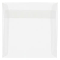 JAM Paper Enveloppes carrées translucides de 8 po, ton clair, 50/paquet-Enveloppes en papier translucide clair