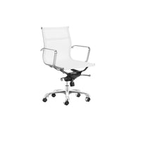 Plata Import – Chaise de bureau Miya, mailles blanches (LS-1031-WHITE)-Cadre en métal avec filet blanc