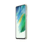 Samsung - Etui transparent S21FE-Materiaux : Deux materiaux pour augmenter la protection fournie par cet etui. Un protecteur en TPU (polyurethane thermoplastique) absorbant les chocs entoure les coins de votre telephone, et le dos de l'appareil est protege des dommages par une couche de PC (polycarbonate)*.