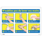 Zenith - Enseigne avec pictogramme - N'oubliez pas de lavez vos mains - 14" x 20" - Aluminium-N'oubliez pas de lavez vos main