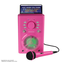 Machine de karaoke Bluetooth Singsation classique avec microphone filaire - Rose-Fonctionne avec toutes les applications de karaoke ou se couple à votre smartphone ou tablette