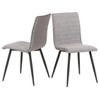 Cathay Importers Gris tissu chaise noir acier jambes, ensemble de 2-Parfait pour la salle à manger, bureau et chaise d'appoint