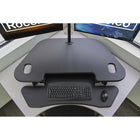 Rocelco - Rehausseur de bureau d'angle réglable assis/debout de 46 po avec support pour double écran - Noir-Plateau pour clavier de 40" de large et 14,2 de profondeur