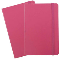 JAM Paper - Carnet ligné à couverture rigide, fermeture à élastique, format voyage (4 x 6 po), rose, 2/paquet (340528849g)-Cahier/journal à couverture rigide rose baie