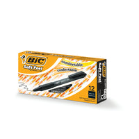 BIC – Stylos à bille SoftFeel rétractable – 1,0 mm – noir – paquet de 12  -La plus lisse des écritures.