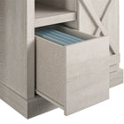 Ameriwood Home - Bureau d'ordinateur à piédestal simple Knox County Blanc - 131,8cm L x 76,2cm H x 60,9cm P - Rustique-10