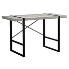 Monarch Specialties - 7316 Bureau 48 po L - Faux Bois Gris/Metal Noir-Bureau d'ordinateur d'inspiration industrielle avec un dessus de bureau à panneaux épais au fini faux bois récupéré gris