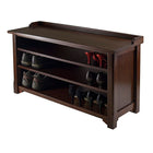 Winsome - Banc de rangement Dayton avec tablettes, fini noyer antique-Beaucoup d'espace de rangement pour les chaussures