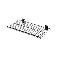 Can-Bramar - Tablette métallique plate pour panneau rainuré, 24 x 12 po, noir, paquet de 2-Tablette métallique plate de 24 x 12 po pour panneau rainuré