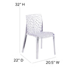 Flash Furniture - Chaise auxiliaire empilable transparente de la série Vision-Pour une utilisation extérieure
