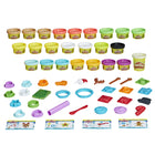 Play-Doh - Calendrier de l'Avent avec pâte à modeler-24 POTS PLAY-DOH : Un pot par jour, pour amuser les enfants ! Derrière chaque porte se cache un pot de 28 g de pâte rouge, verte, bleue, blanche ou autre, ainsi qu'un pot de 56 g de pâte Play-Doh Paillette blanche dans le calendrier (contient du blé)
