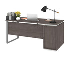 Bestar Aquarius Bureau avec un caisson - Gris Écorce et Blanc-Tiroir utilitaire (12. 1 po L x 2. 2 po H x 15 po  P (30. 6 x 5. 5 cm x 38. 1 cm))