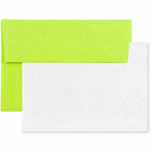 JAM Paper - Ensemble de papeterie - 25 cartes blanches et 25 enveloppes A6 - Brite Hue Ultra Lime Green - lot de 25-Couleur : Brite Hue Ultra Vert Citron
