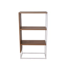 Bibliothèque à 3 tablettes de la collection Milo-Placage stratifié 3D et cadre en métal thermolaqué blanc  d'allure industrielle