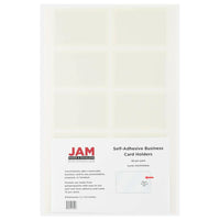JAM Paper - Porte-cartes de visite auto-adhésifs - 2 po x 3 1/2 po - Transparent - Paquet de 30-Emballage anglais seulement