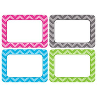 Ressources créées par l'enseignant Toutes les plaques/étiquettes nominatives 3 1/2" x 2 1/2" Chevron Multi-Pack-Un espace d'écriture plus grand est pratique lorsque vous les utilisez pour des étiquettes de nom, des étiquettes-cadeaux ou des étiquettes pour les portefeuilles d'étudiants ou les casiers