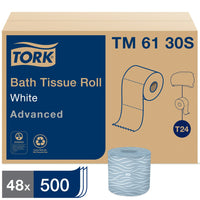Tork - Advanced Rouleau de papier hygiénique à 2 plis - Blanc - Paquet de 48-Joint de queue à démarrage facile pour éviter le gaspillage