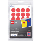 Avery – Étiquettes de codage couleur Avery à imprimer ou à écrire – Rondes, 3/4, rouges – paquet de 240, (2343)-Amovibles