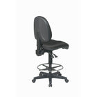 Work Smart - Fauteuil de dessinateur deluxe ergonomique avec repose-pieds circulaire ajustable de 18,5 po de diamètre-Réglage de la hauteur du dossier