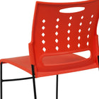 Flash Furniture - Chaise empilable avec base luge de série Hercule, capacité de 881 lb, avec dossier ventilé, orange (RUT2OR)-Conception ergonomique
