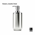 Umbra JUNIP - Pompe à savon liquide et gel hydroalcoolique 295ml, Acier inoxydable-6