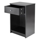 Winsome – Table d’appoint Squamish avec 1 tiroir, noir-Comprend un tiroir et un caisson ouvert pour le rangement